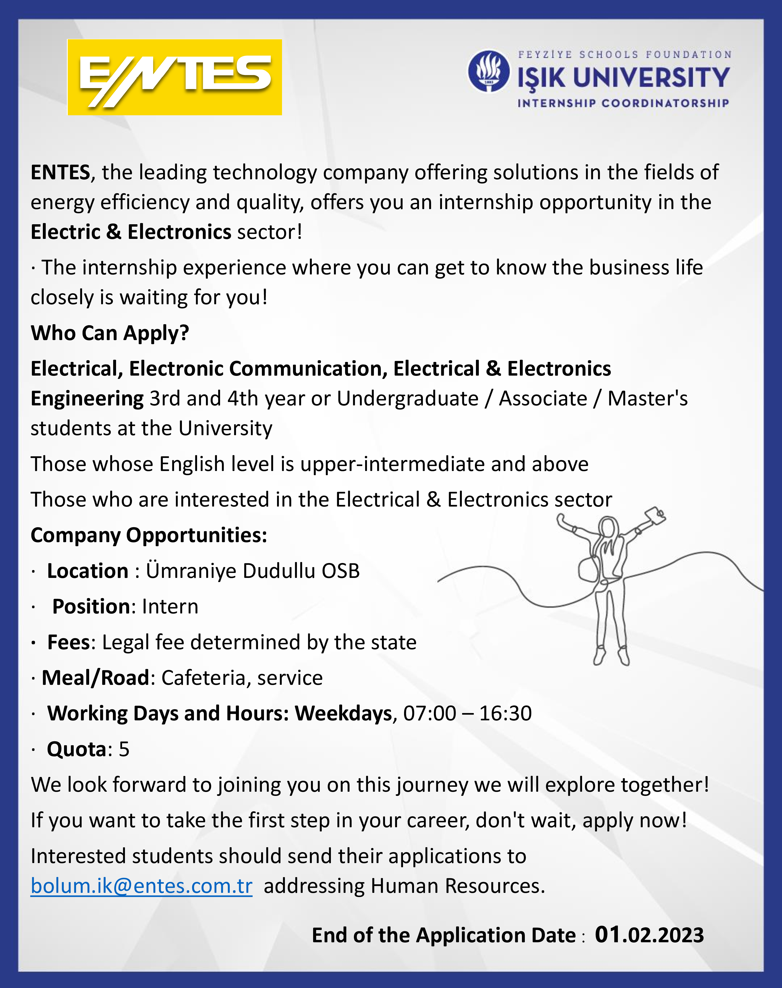 ENTES Elektrik Elektronik Staj Fırsatı / ENTES Electric Electronic Internship Opportunity