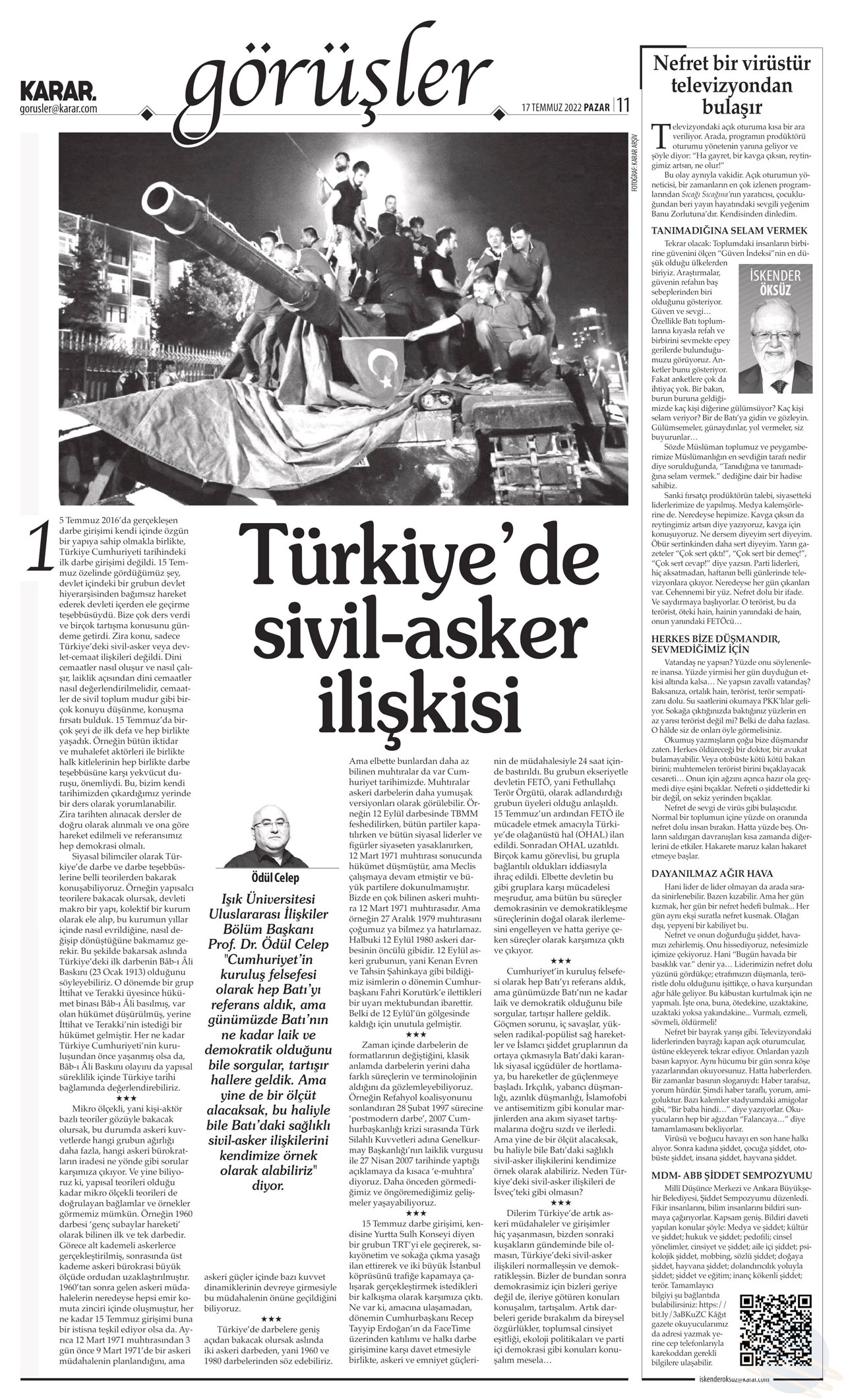 Türkiye'de Sivil - Asker İlişkisi (Karar Gazetesi)